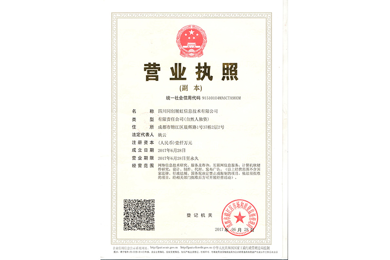 四川J9九游国际信息技术有限公司营业执照